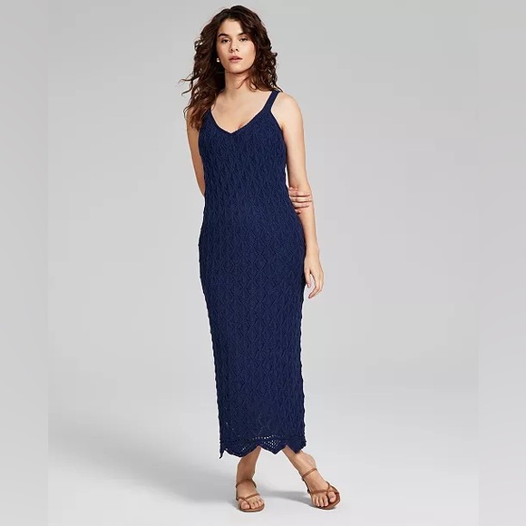 And Now This Dresses & Skirts - And Now This crochet midi dress sleeveless navy blue size large